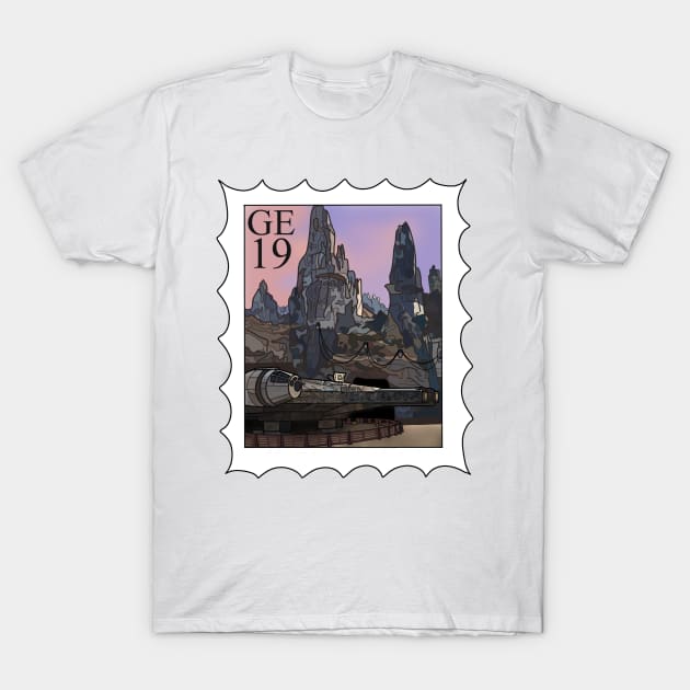 Galaxy’s Edge Stamp T-Shirt by jasmineclarino